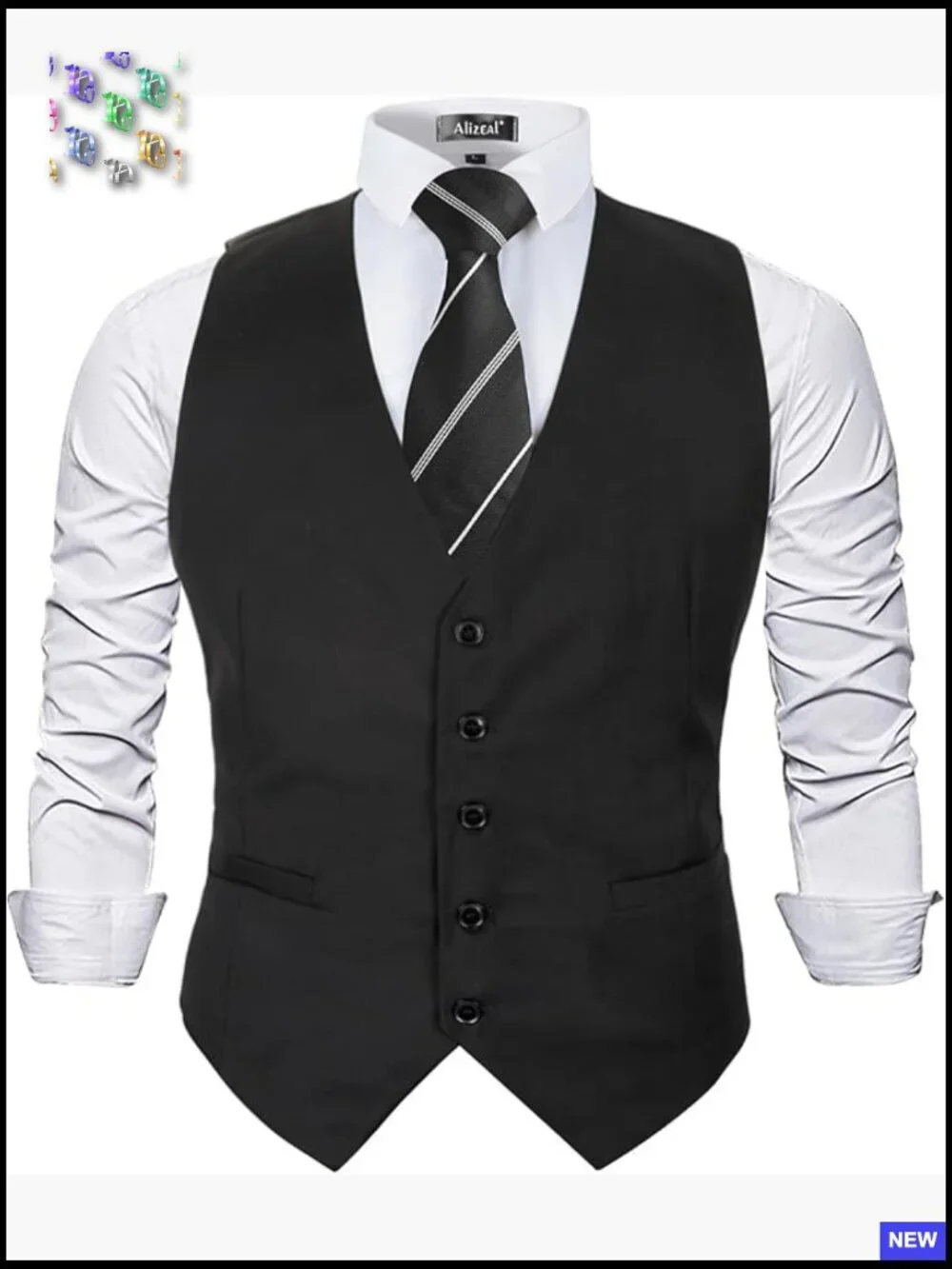 Classic Solid Color Business Suit Vest Regular Fit Tuxedo Waistcoat Wedding